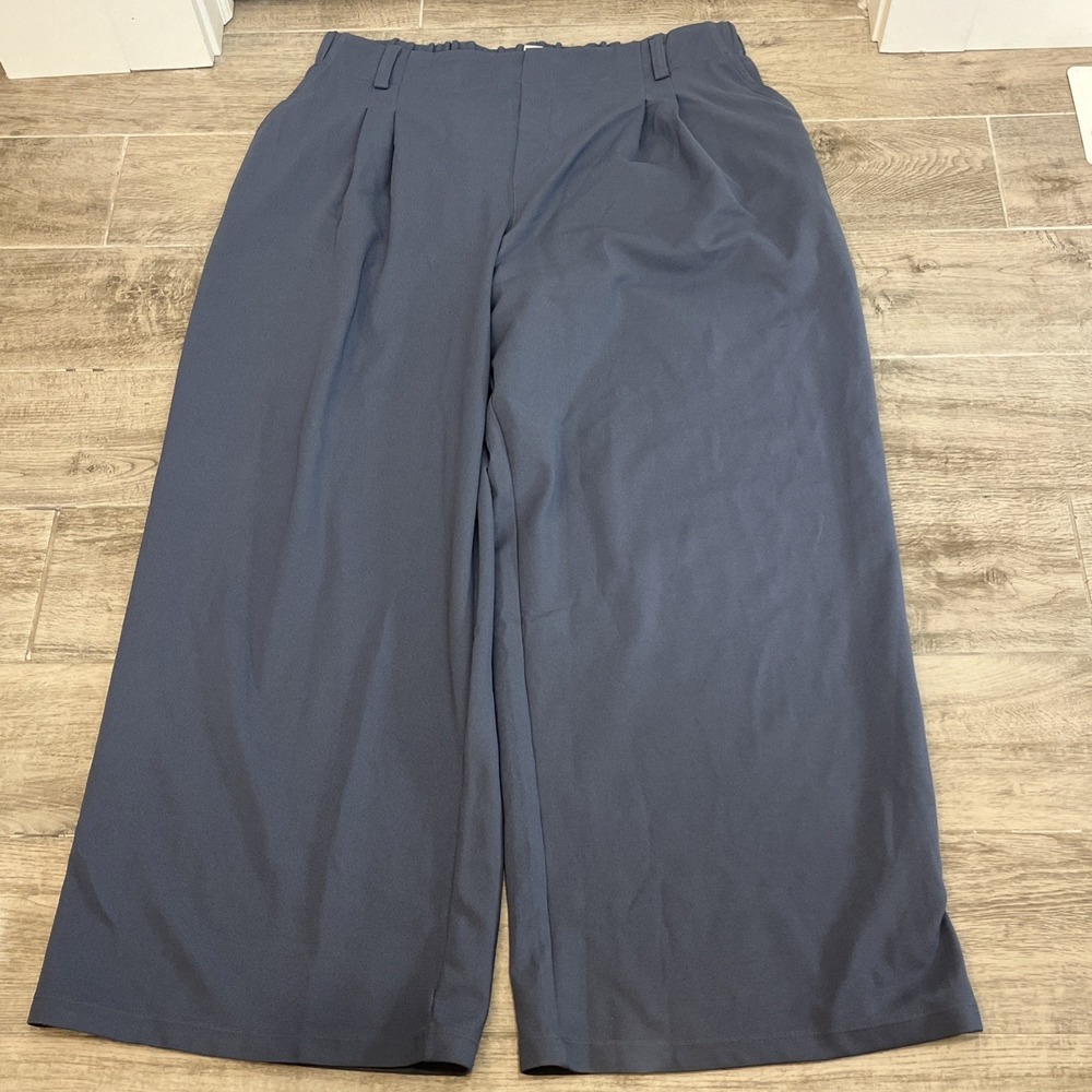 Halara Flex™ High Waisted Pocket Wide Leg Waffle Work Pants Blue Sz‎ 1X Regular